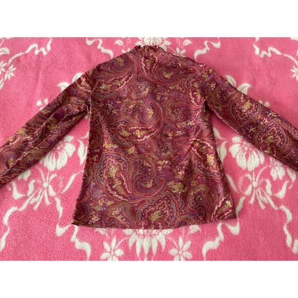 vintage Fashionaire red paisley skirt set size 8 - 10 union made in USA - Picture 4 of 11